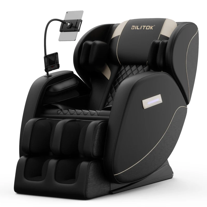 Zero Gravity Massage Chair Recliner with Bluetooth Audio, Full Body Air Pressure, Heating Functions, 51.5" L x 28" W x 39" H, Black