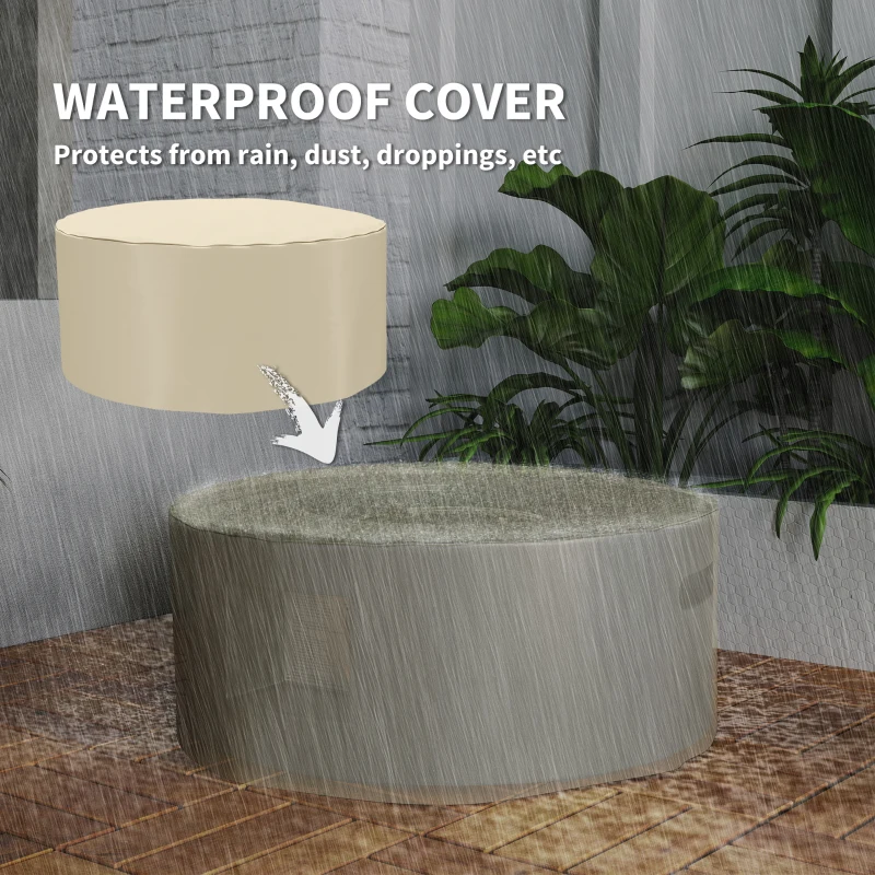 Outsunny 30" Round Propane Fire Pit Table 50,000 BTU Outdoor Gas Fire Table with Waterproof Cover, Decorative Glass Rocks, Tank Holder, Grey