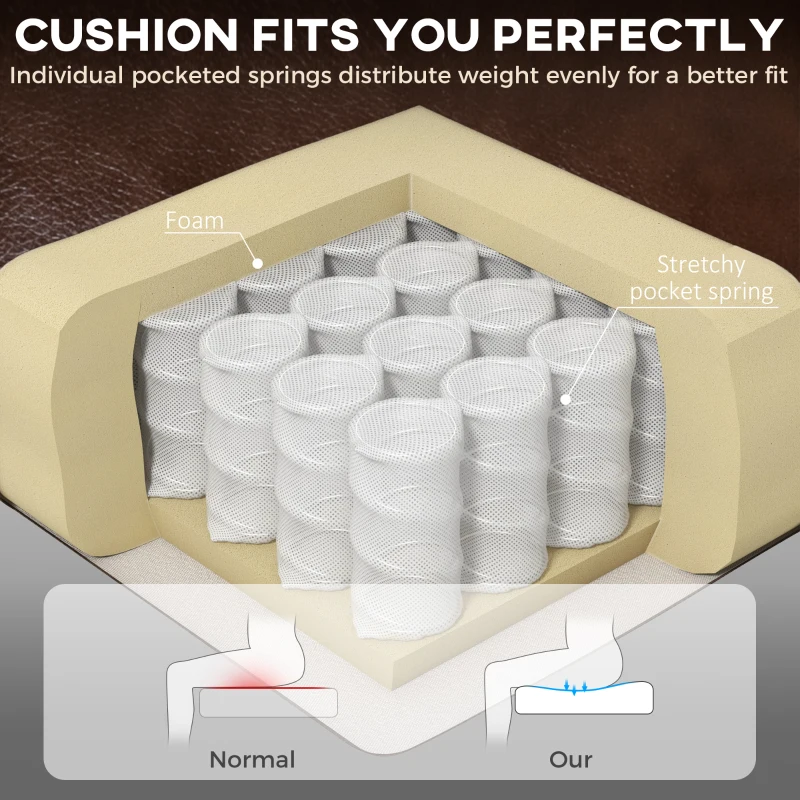 Vinsetto Big and Tall Office Chair, 400 lbs, Executive Computer Chair with PU Leather, Adjustable Height, Brown