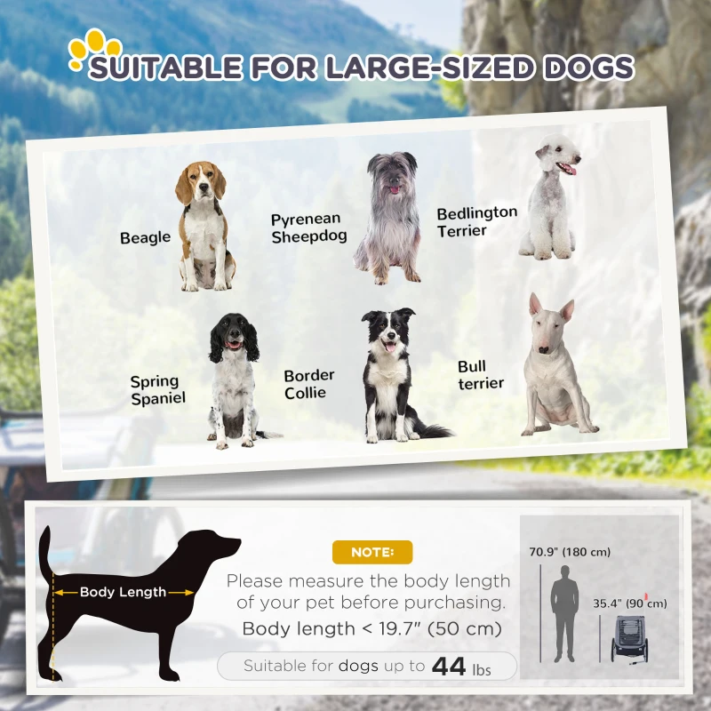 Aosom Dog Bike Trailer, Pet Cart, Bicycle Wagon, Travel Cargo, Carrier Attachment with Hitch, Foldable for Travelling, Grey