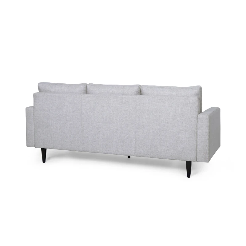 INMAX 3-Seater Sofa with Button Tufted Waffle Stitch and Rubberwood Legs, for Bedroom or Livingroom, Grey