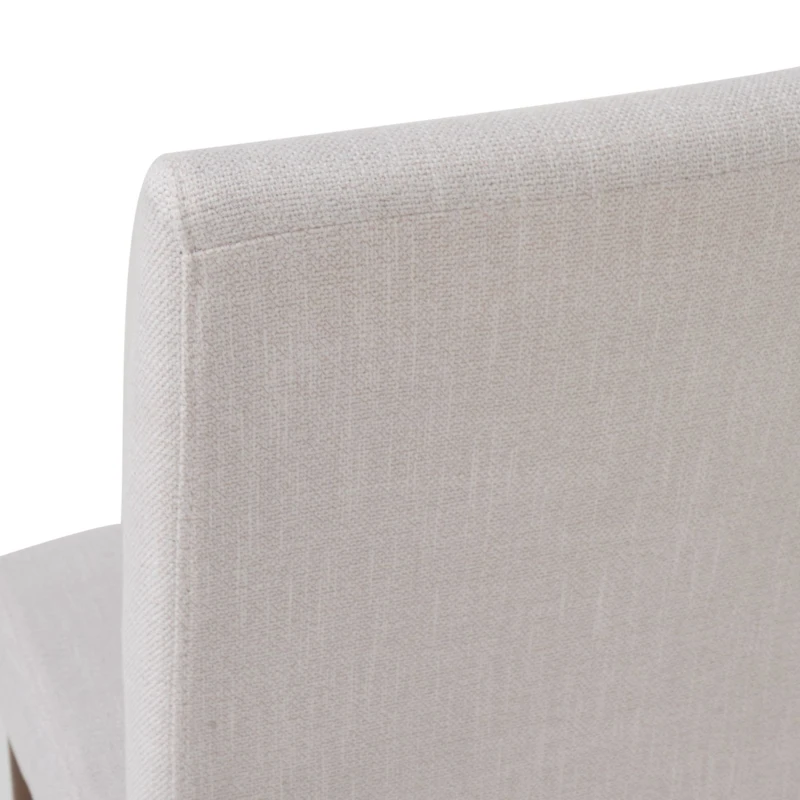 Set of 2 Scandinavian Dining Chairs with Solid Rubberwood Legs, High Back, Contemporary Fabric Side Chairs, 20" L x 21.5" W x 35.5" H, Beige