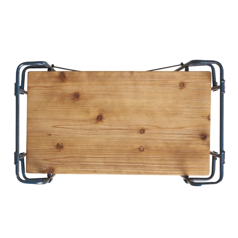 3-Shelf Industrial Bookcase with Firwood Shelves, Iron Frame, Resilient Structure, Ideal for Small Spaces, 27.5" L x 17.5" W x 40.5" H, Natural