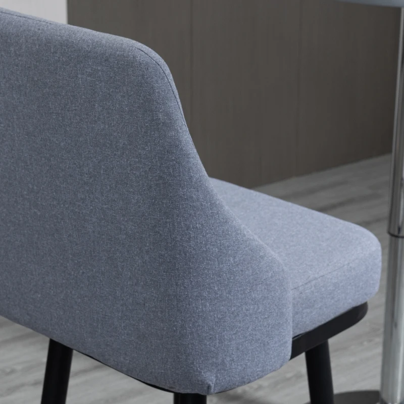 HOMCOM Extra Tall Bar Stools Set of 2, Modern 360° Swivel Barstools, Dining Room Chairs with Steel Legs Footrest, Light Grey