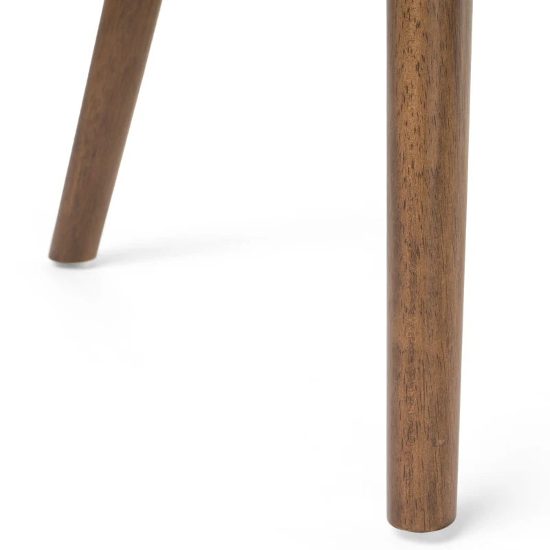 Set of 2 Scandinavian Dining Chairs with Rubberwood Legs, Walnut Finish, Upholstered Chairs for Dining Room, 17.5" L x 23.5" W x 33" H, Mint