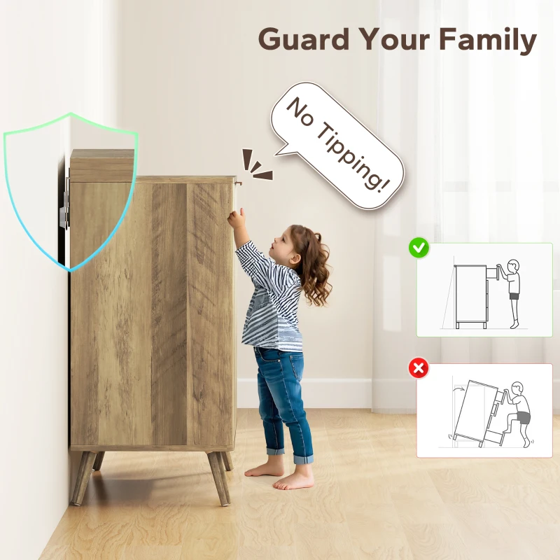 HOMCOM 55" Buffet Cabinet, Modern Sideboard with 2 Fluted Doors and Adjustable Shelf for Kitchen, Living Room, White