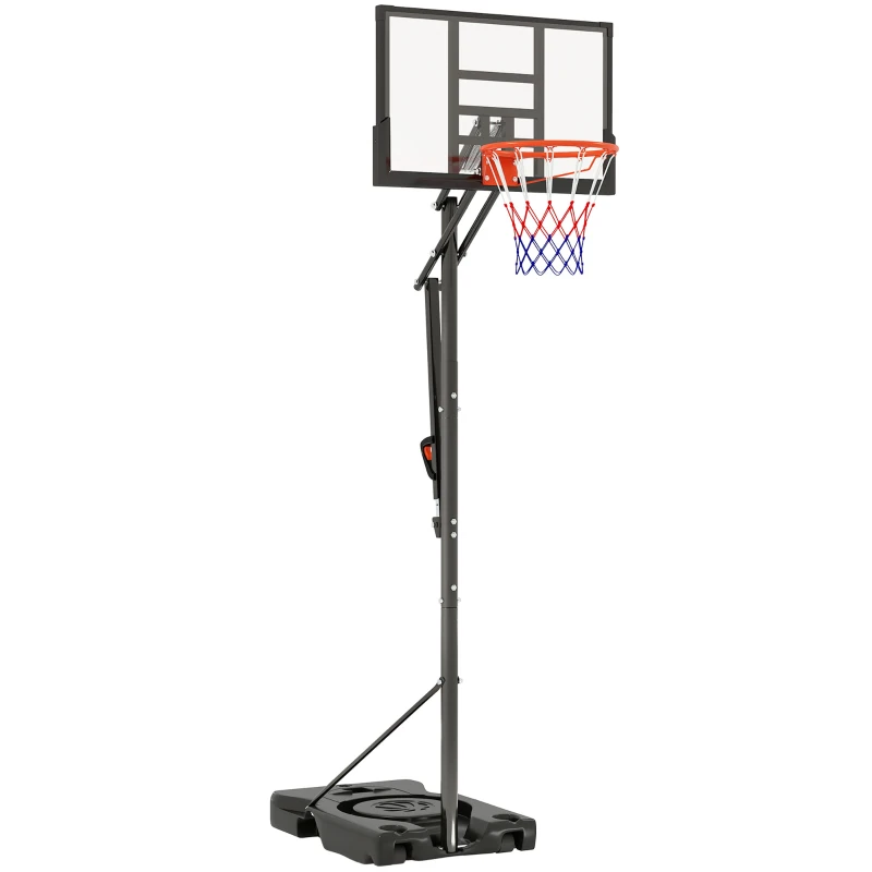 Soozier Basketball Hoop Outdoor, 4.4-10ft Portable Basketball Goal with Wheels and 44.5" Backboard, for Teenagers Youth Adults