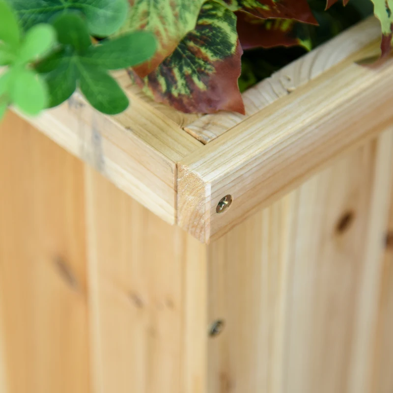 Outsunny Garden Planter with Raised Garden Bed Bench for Patio Park, 69.25" x 15" x 15.75", Natural
