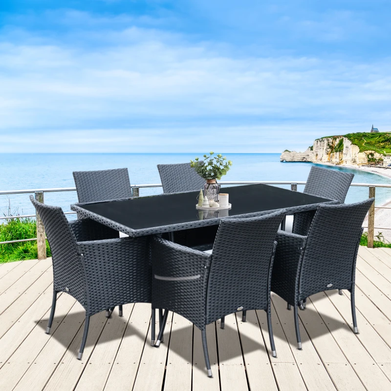Outsunny Garden Dining Set with Cushions