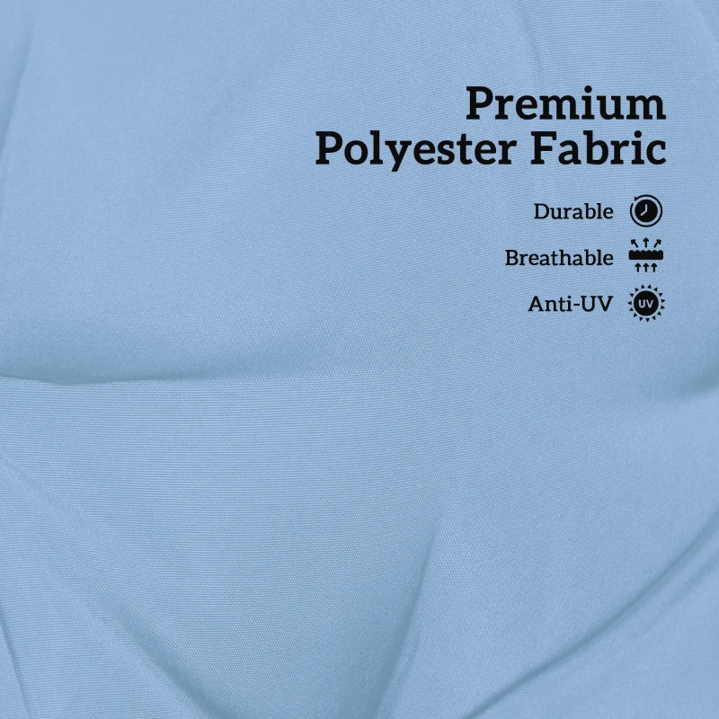 Outsunny 2 Seater Garden Bench Cushion, Soft Thick Outdoor Non-Slip 2 Seater Soft Pad With Backrest for Garden Patio, 47" x 43" x 5", Light Blue