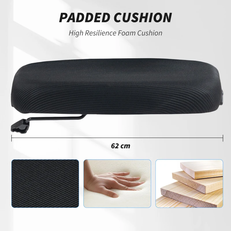 Vinsetto Mesh Office Chair, Mid-Back Computer Desk Chair with Lumbar Back Support, Adjustable Height, and Flip-Up Arms, Black