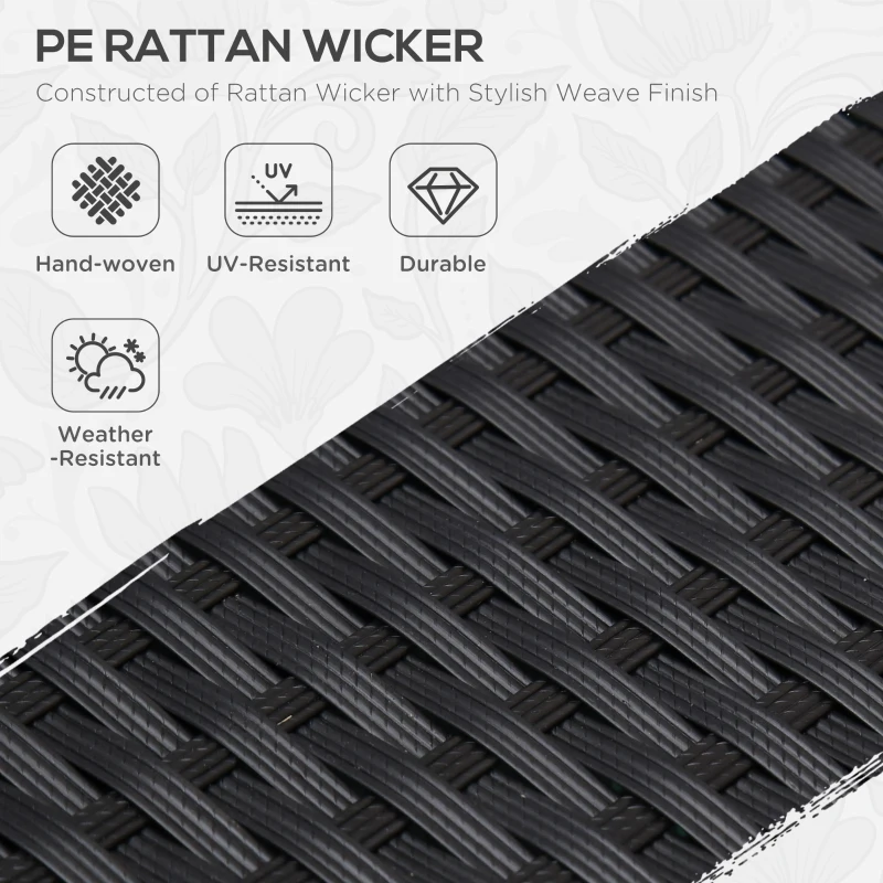 Outsunny 4 Pieces Sectional Patio Furniture Set, Rattan Wicker Patio Chairs Outdoor Coffee Set with Cushions, Cream White