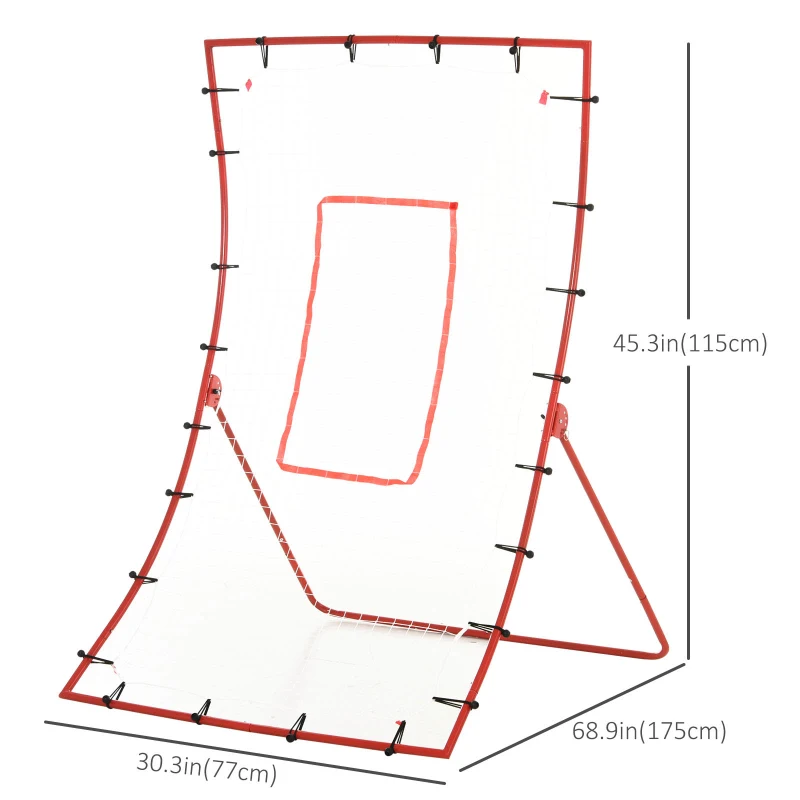 Soozier Pitch Back 5 Angles Adjustable Rebounder Net Goal Pitching and Throwing Practice Partner, Baseball/Soccer/Football/Basketball/Volleyball Daily Training