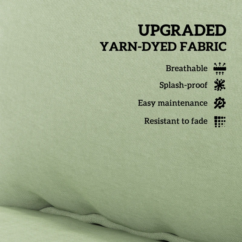 Outsunny 4-Piece Seat Cushion Pillows Replacement, Patio Chair Cushions Set with Back for Indoor Outdoor, Green