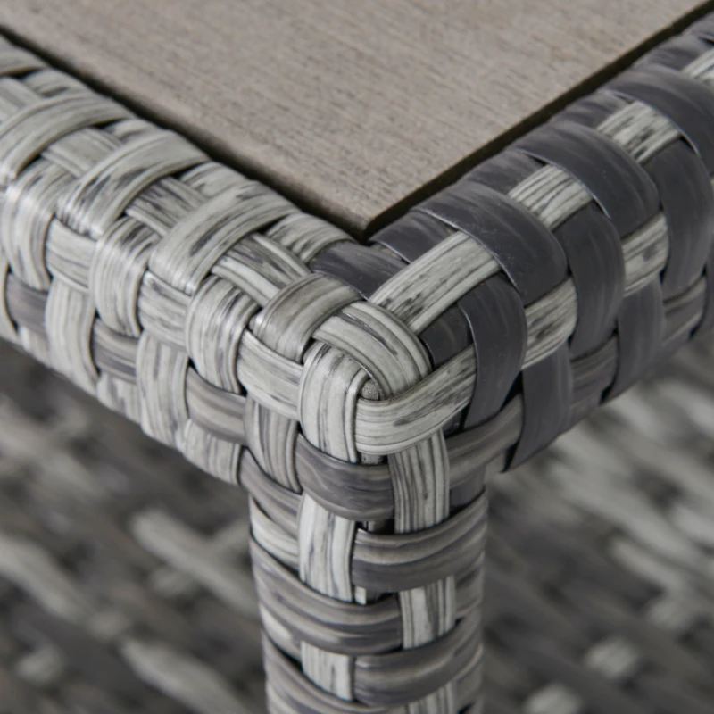 Outsunny 6 Pieces Patio Furniture Set, Outdoor rattan Sectional Furniture with recliner, for Lawn Garden Backyard