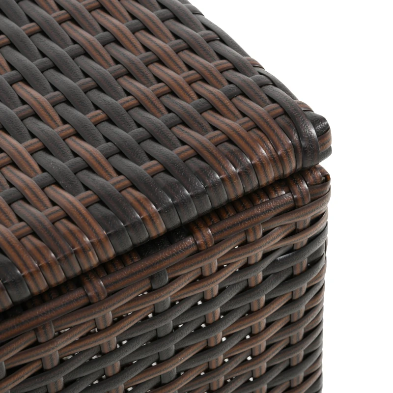 Outsunny 3 Pieces Wicker Patio Furniture Set, Rattan Bistro Set with Storage Coffee Table and Thickened Cushions, Outdoor Conversation Set for Garden, Porch, Balcony, Red