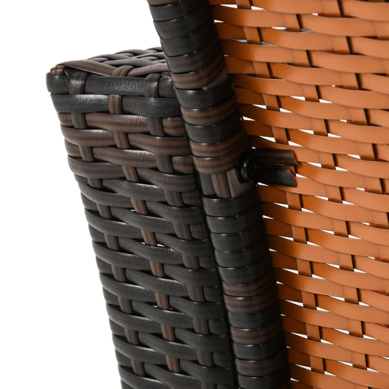 Outsunny 3 Pieces Wicker Patio Furniture Set, Rattan Bistro Set with Storage Coffee Table and Thickened Cushions, Outdoor Conversation Set for Garden, Porch, Balcony, Red