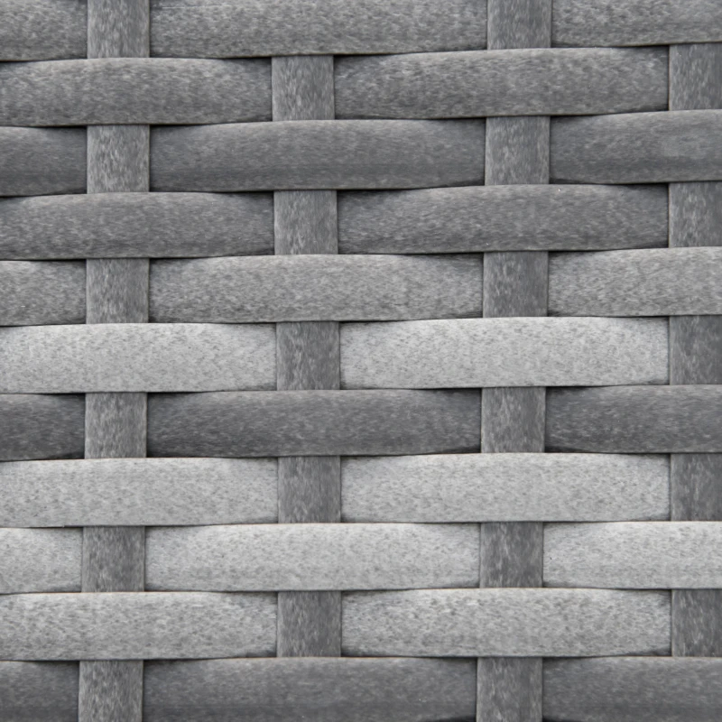 Outsunny Convertible Wicker Loveseat Grey Patio Chaise Lounge