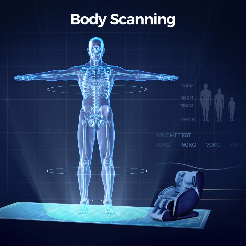 BOSSCARE 3D Shiatsu Zero Gravity Massage Chair with App and Bluetooth Control, Heated Back Full Body Recliner, 53" L x 29" W x 42.5" H, Black