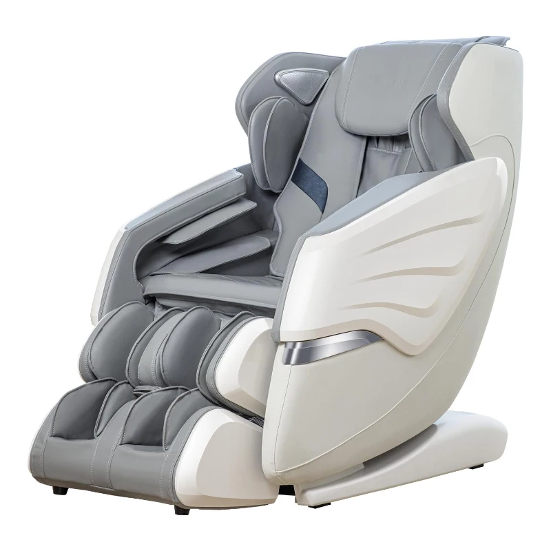 BOSSCARE Zero Gravity Massage Chair with Back Heating, 3D Massage Rollers, AI Voice, App Control Dual SL Track Full Body Recliner, Gray