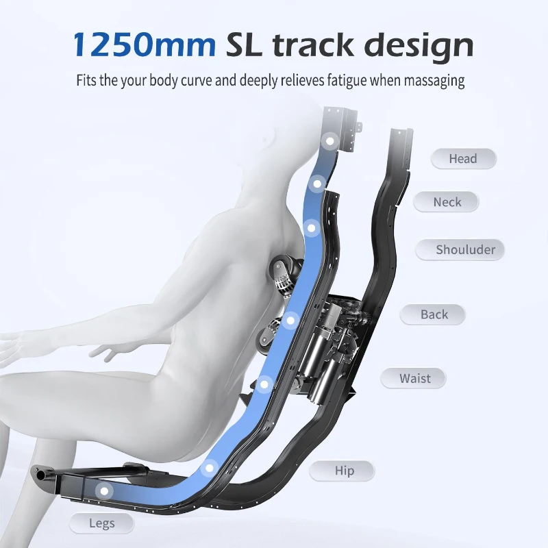 BOSSCARE Zero Gravity Massage Chair with Back Heating, 3D Massage Rollers, AI Voice, App Control Dual SL Track Full Body Recliner, Gray