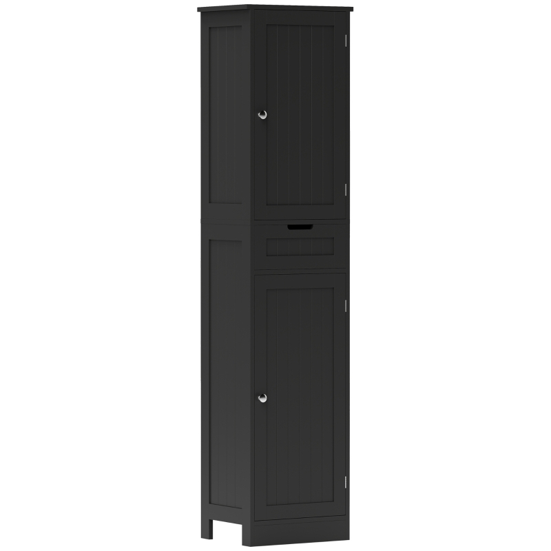 HOMCOM Freestanding Bathroom Cabinet with Drawer and 2 Doors, Tall Bathroom Cupboard for Kitchen, Study, Living Room