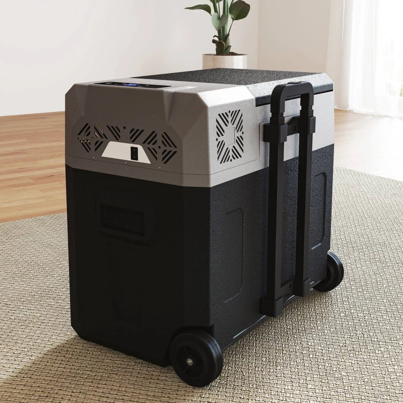 Outsunny 50 Liter Car Refrigerator Portable Freezer 12/24V Electric Cooler Box for Camping, Travel, Picnic, Down to -20℃
