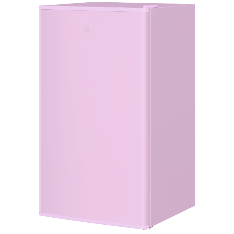 HOMCOM Compact Refrigerator, Mini Fridge with Freezer, Adjustable Shelf, Mechanical Thermostat and Reversible Door, Pink