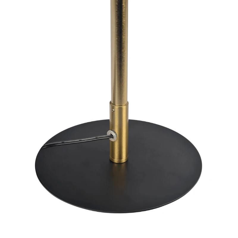 LED Table Lamp with On/Off Switch, Round Metal Base, Energy-Efficient Lighting, Ideal for Home Decor, 7" L x 7" W x 19" H, Black+Gold