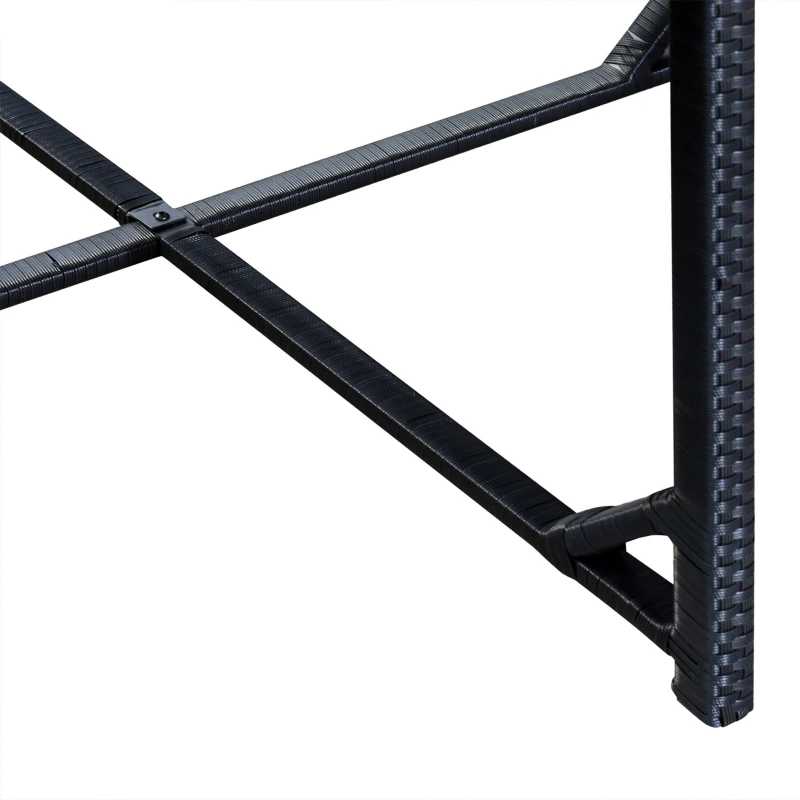 Outsunny 5 Pieces Wicker Patio Dining Set Outdoor Furniture Set with Removable Cushions, Glass Top Dining Table, PE Rattan Conversation Set for Garden Poolside Backyard, Cream