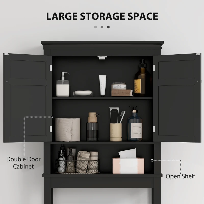 HOMCOM 3-Tier Over Toilet Storage Unit Washing Machine Cabinet Dryer Cabinet with Adjustable Shelf for Bathroom, Laundry