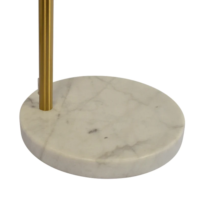 Ambient Arch Brass Floor Lamp with Large Linen Shade, Sophisticated Design, 69" L x 17" W x 84" H, Gold+White