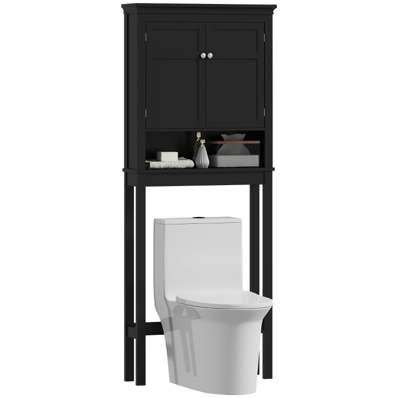 HOMCOM 3-Tier Over Toilet Storage Unit Washing Machine Cabinet Dryer Cabinet with Adjustable Shelf for Bathroom, Laundry