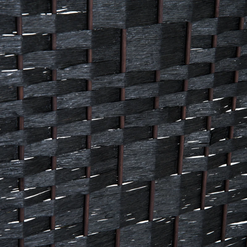 HOMCOM 6ft Folding Room Divider, 3 Panel Wall Partition with Wooden Frame for Bedroom, Home Office, Black