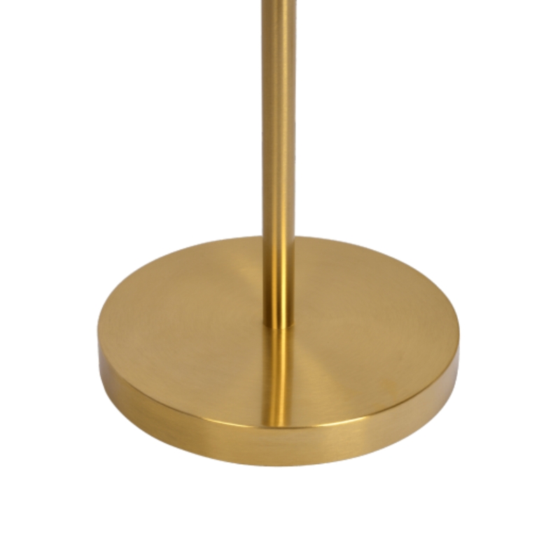 Brilliance Modern Gold Brush Floor Lamp with Opal Glass Shades, Round Metal Base, 14" L x 10" W x 64" H, Clear+Gold