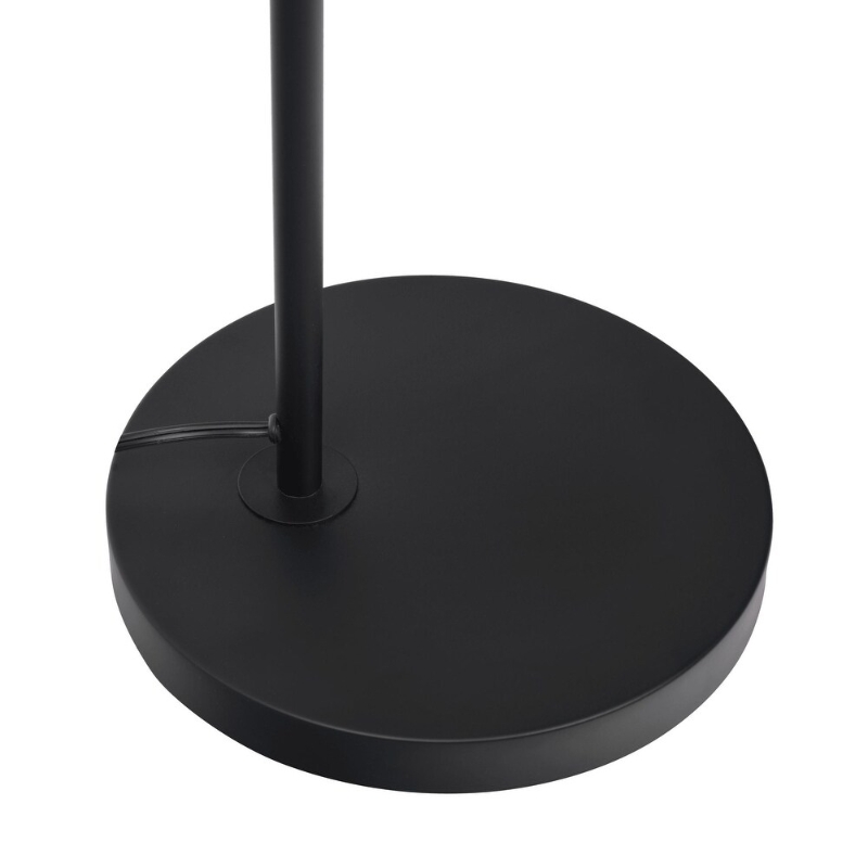 Seoul Floor Lamp with Rotary Switch, Wood Table and Metal Base, 616" L x 11" W x 60" H, Black+White