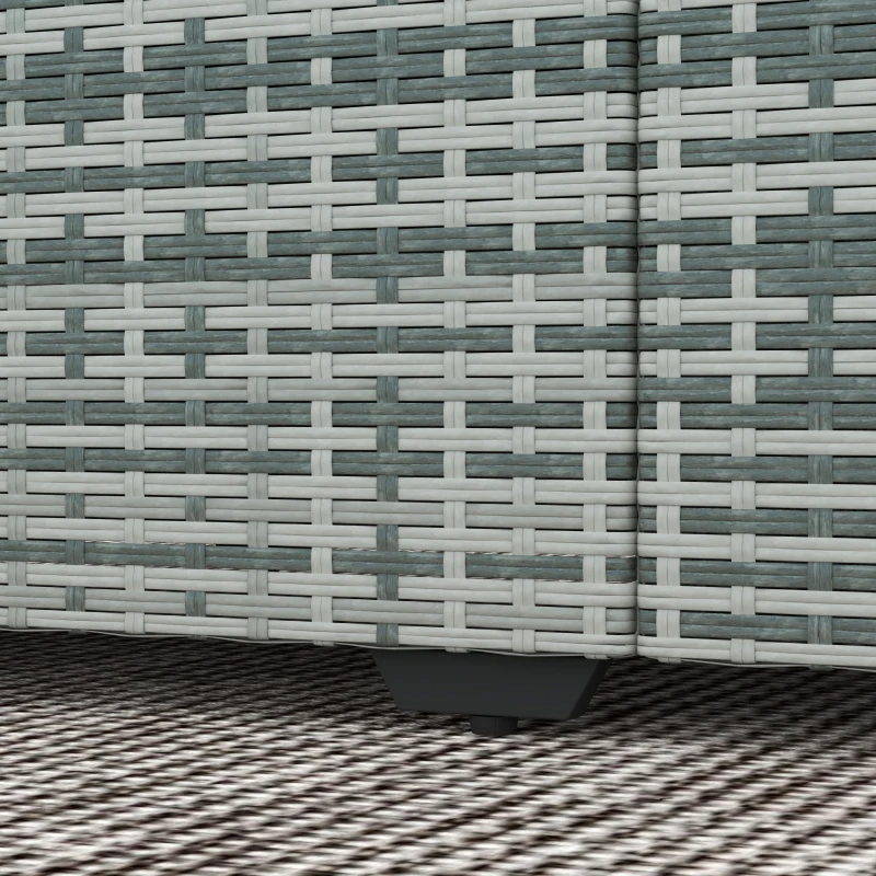 Outsunny 3-Seater Outdoor Sofa with Cushions, PE Rattan Conversation Patio Couch with Pillows for Garden, Poolside, Dark Blue