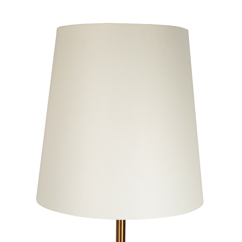 Celestial Modern Floor Lamp with Brass Accent Table, Large White Shade, 17" L x 17" W x 70" H, Gold+White