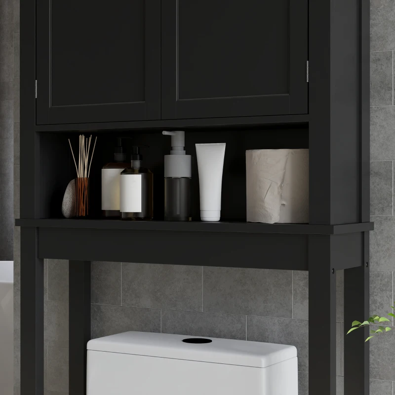 HOMCOM 3-Tier Over Toilet Storage Unit Washing Machine Cabinet Dryer Cabinet with Adjustable Shelf for Bathroom, Laundry