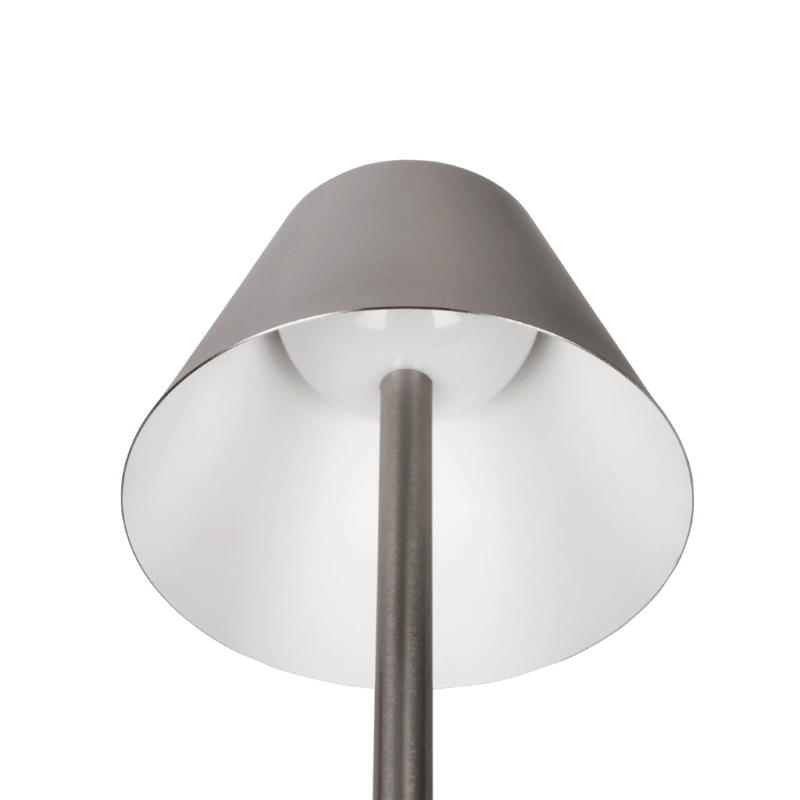 Elegance Rechargeable LED Table Lamp with Touch Switch, Brushed Nickel Finish, Metal Construction, 5" L x 5" W x 10.5" H, Brushed Nickel+Silver