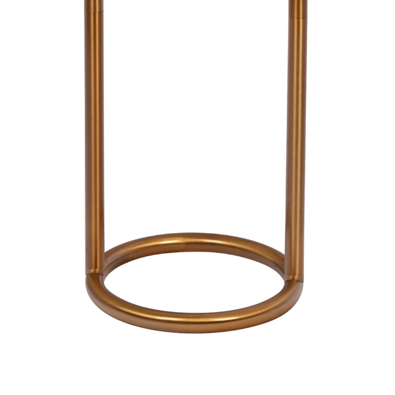 Vivid Brass Ring Base Floor Lamp with Large White Drum Shade, Elegant Design, 17" L x 17" W x 60" H, Antique Brass+White