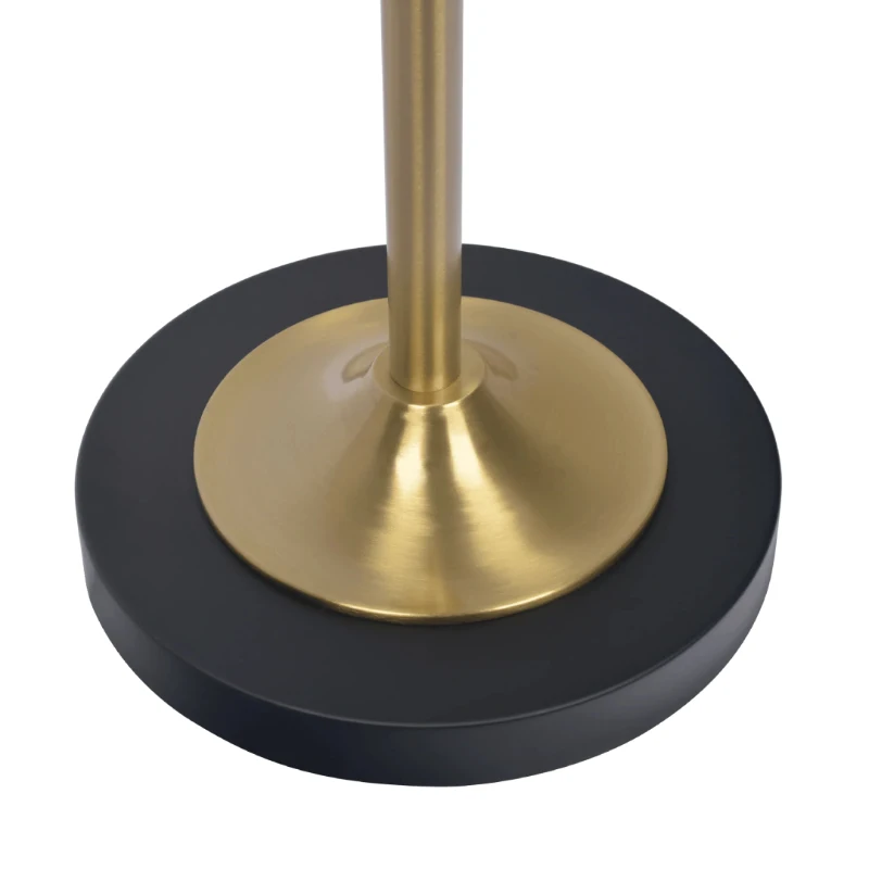 Axis Brassed Gold Floor Lamp with 4-Way Switch, Double Spots, Metal Base, 22" L x 10" W x 62" H, Black+Gold