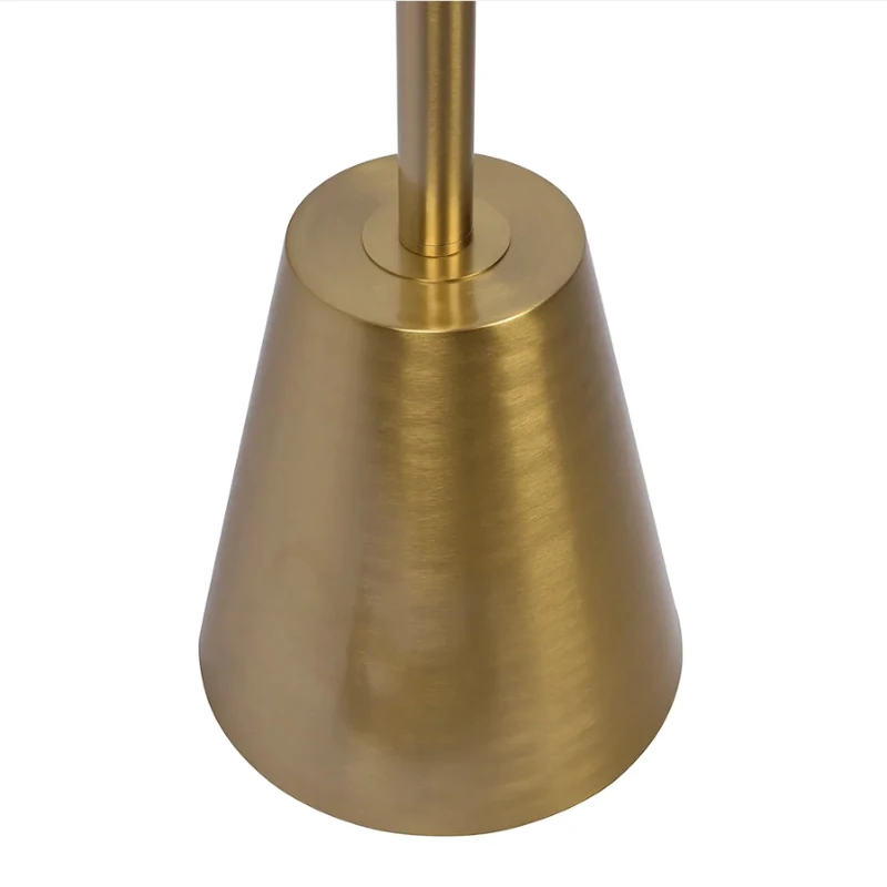 Lumina Brassed Floor Lamp with Rotary Switch, Triple Spotlights, Metal Cone Base, 15" L x 15" W x 63" H, Gold