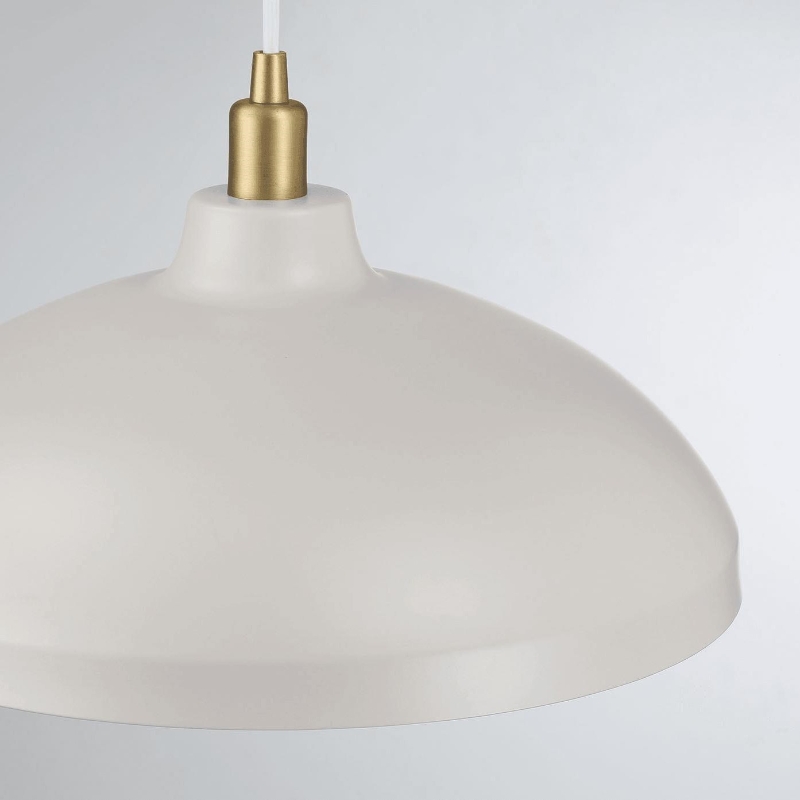 Pendant Lamp with Astral Single Light, Brass Finish for Entrance or Kitchen Island, 14" L x 14" W x 8" H, Gold+White
