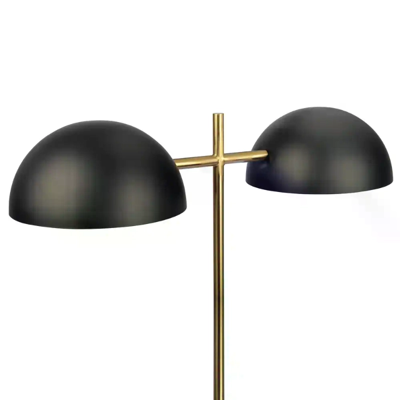 Nova Hydro Table Lamp with On/Off Switch, Double Lamp Design, Faux Base, 20" L x 8" W x 22" H, Black+Gold