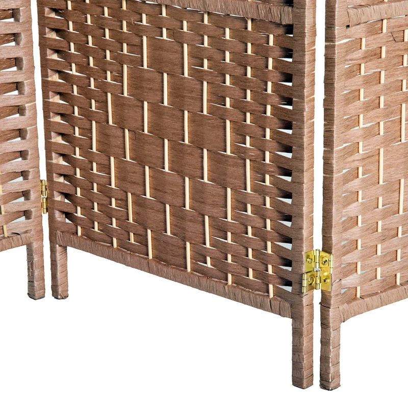 HOMCOM 6ft Folding Room Divider, 3 Panel Wall Partition with Wooden Frame for Bedroom, Home Office, Natural