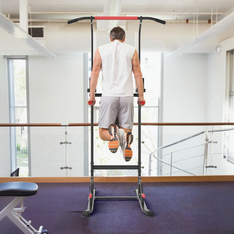 Soozier Adjustable Power Tower with Pull up and Dip Bar for Home Gym Workout