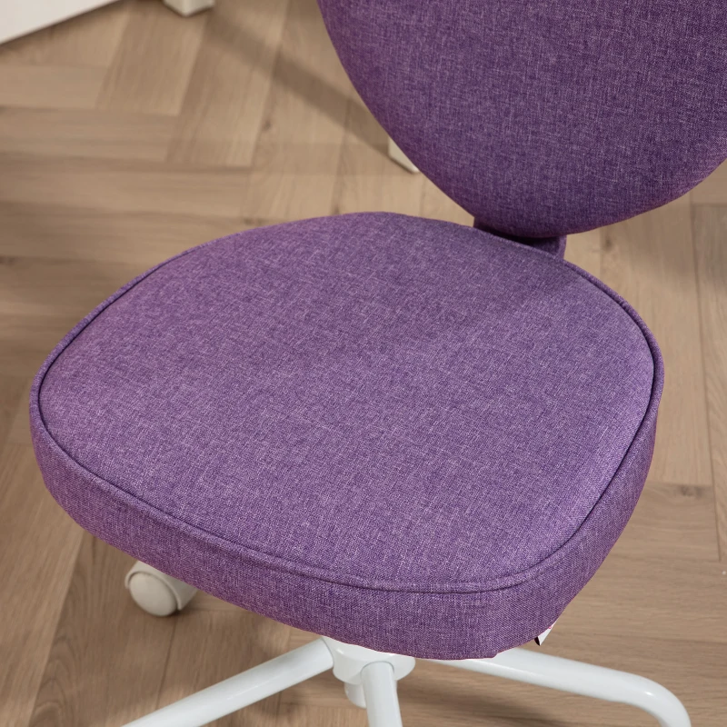 HOMCOM Heart Love Shaped Back Design Office Chair with Adjustable Height, Purple