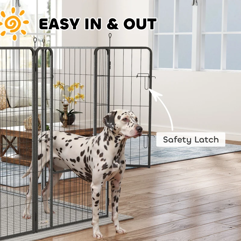 PawHut 16 Panels Dog Playpen with Strap, Portable & DIY, for Large Dogs, for Yard, RV, Camping, Garden, 47" Height