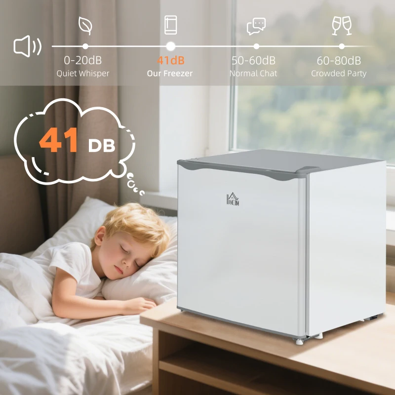 HOMCOM Mini Freezer Countertop, 1.1 Cu.Ft Compact Upright Freezer with Removable Shelves, Reversible Door for Home, Dorm, Apartment and Office, Gray